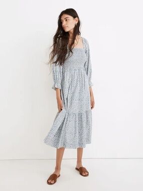 Madewell Lucie Sunflower Fields Midi Dress  S